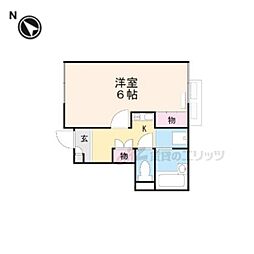 JR東海道・山陽本線 近江八幡駅 徒歩8分の賃貸アパート 2階1Kの間取り