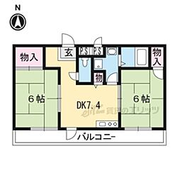 Ｋハイツ 2階2DKの間取り