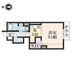 ａｌａｍｏｄｅ 1階1Kの間取り