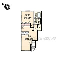 JR東海道・山陽本線 近江八幡駅 徒歩8分の賃貸アパート 1階1LDKの間取り