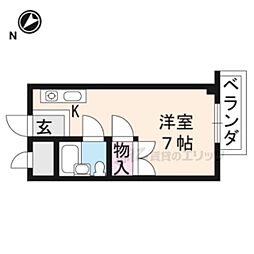 瀬田エステートシティー ワンルームの間取図画像