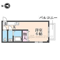 NaSu25 ワンルームの間取図画像