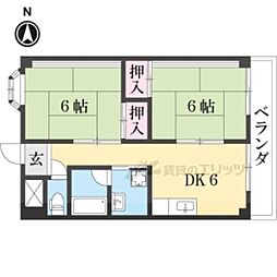 ビワココーポレーションビル 2DKの間取図画像