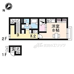 レオパレス菩提寺 1Kの間取図画像
