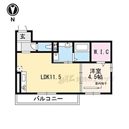 グレイスハート 1LDKの間取図画像