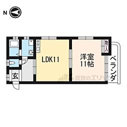 シャトー・ル・ラック 1LDKの間取図画像