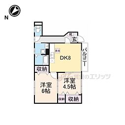 エストロジュマン 2DKの間取図画像