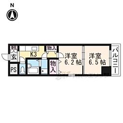 Liesse浜大津 2Kの間取図画像