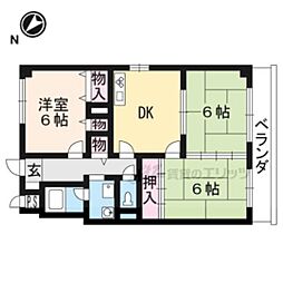グリーン茨木 3DKの間取図画像
