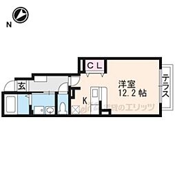 ストロベリーフィールズ2番館 ワンルームの間取図画像