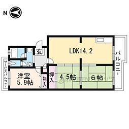 セレッソ甲西C号館 3LDKの間取図画像