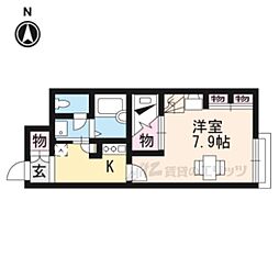 レオパレスNEO田辺 1Kの間取図画像