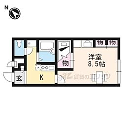 レオパレス赤坂 1Kの間取図画像