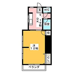 リベルテハイムHTM 1DKの間取図画像