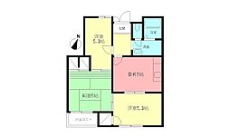 葛葉コーポ 3DKの間取図画像