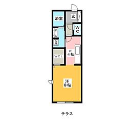 LUANA湘南 1Kの間取図画像