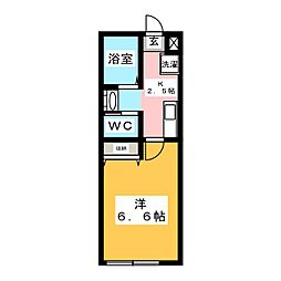 ルミエール東海大 1Kの間取図画像