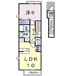 アイリスA 1LDKの間取図画像