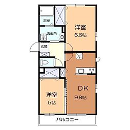 ヴェルコート 2DKの間取図画像