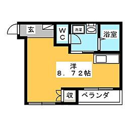 プレサスYTM ワンルームの間取図画像