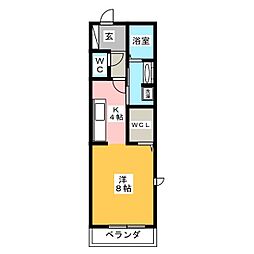 LUANA湘南 1Kの間取図画像