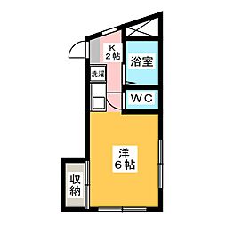 ヒルズ岡本 ワンルームの間取図画像