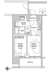 プレイ新丸子 3階2Kの間取り