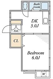 ニュープリンス 1DKの間取図画像