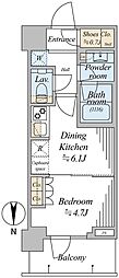 パークシティ中野ザタワーエアーズ 1DKの間取図画像