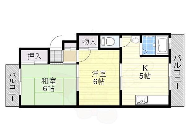 大阪府豊中市末広町３丁目(賃貸マンション2K・3階・33.00㎡)の写真 その2