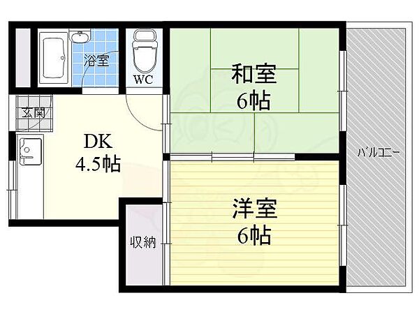 大阪府池田市石橋１丁目(賃貸マンション2DK・3階・29.00㎡)の写真 その2