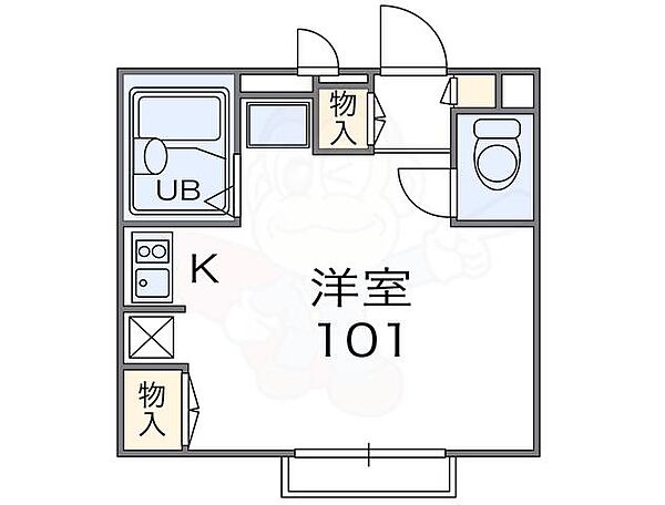 大阪府豊中市上野西４丁目(賃貸アパート1R・1階・20.70㎡)の写真 その2