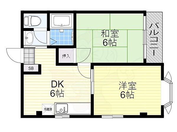 マンションペイサージュ ｜大阪府豊中市宝山町(賃貸マンション2DK・2階・40.00㎡)の写真 その2