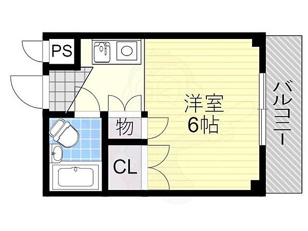 大阪府吹田市末広町(賃貸マンション1R・2階・17.10㎡)の写真 その2