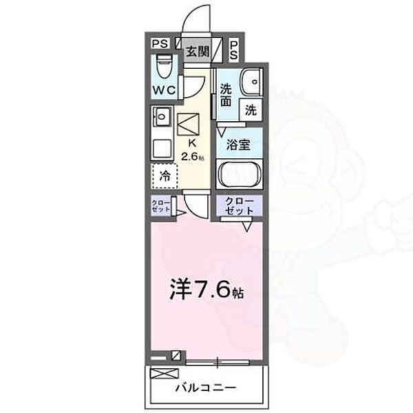 大阪府豊中市服部西町２丁目(賃貸アパート1K・1階・27.02㎡)の写真 その2