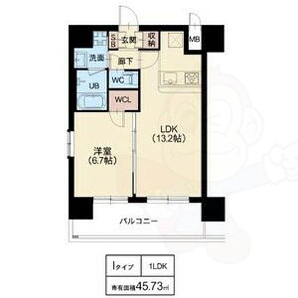 大阪府吹田市江坂町１丁目(賃貸マンション1LDK・13階・45.43㎡)の写真 その2