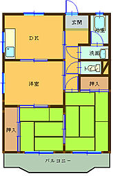 岸田マンション 3DKの間取図画像