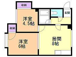 フジハウス2 2LDKの間取図画像