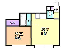 エクセレントコート2 1LDKの間取図画像