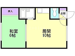 享ハイツ 1LDKの間取図画像