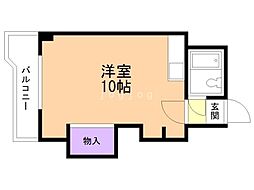 シティハイム平岸 2階ワンルームの間取り