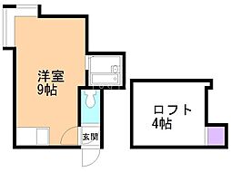 ティアラ平岸Ｇパレス（旧グランドパレス） 2階ワンルームの間取り