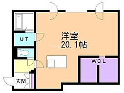 札幌市豊平区月寒中央通5丁目マンション ワンルームの間取図画像