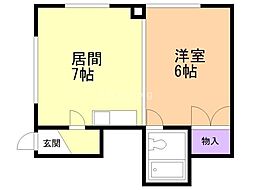 コーポセイユウ 1DKの間取図画像