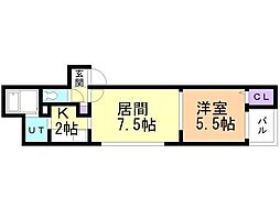 ファルコン21 1LDKの間取図画像