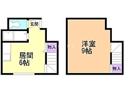 パルコート平岸411 1階1DKの間取り
