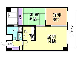 トニカ・ラ・メラ月寒東 2LDKの間取図画像