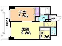 ティアラ月寒中央 1LDKの間取図画像