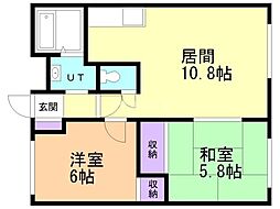 サントピア 2LDKの間取図画像