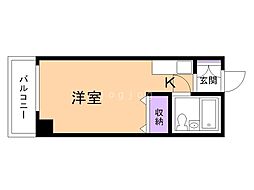 メゾンド・ロンシャン 2階1Kの間取り